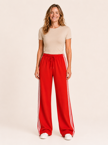 Fenna | Women's Side Stripe Wide Leg Track Pants