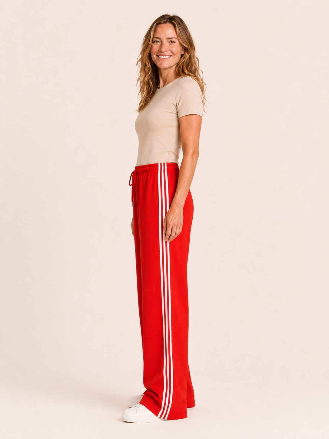Fenna | Women's Side Stripe Wide Leg Track Pants