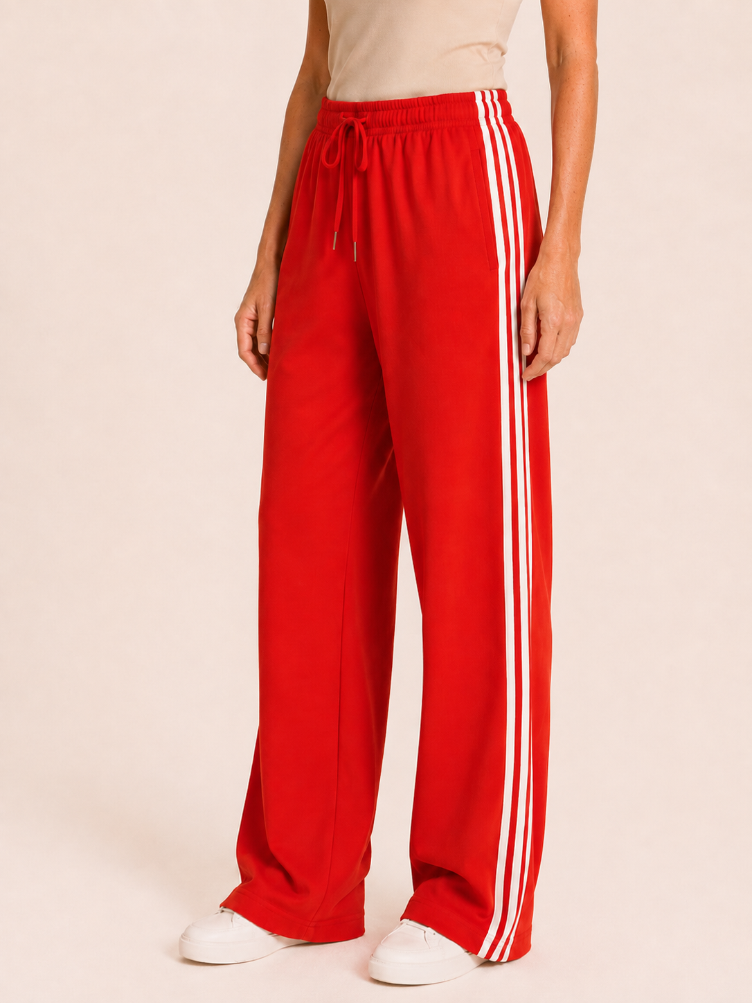 Fenna | Women's Side Stripe Wide Leg Track Pants
