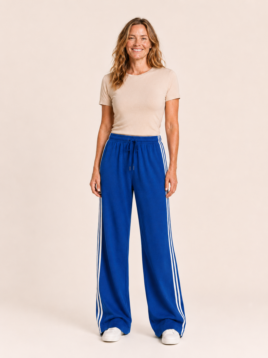 Fenna | Women's Side Stripe Wide Leg Track Pants