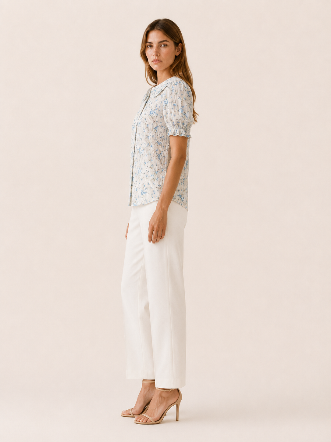Danica | Women's Floral Lace Pleated Front Blouse
