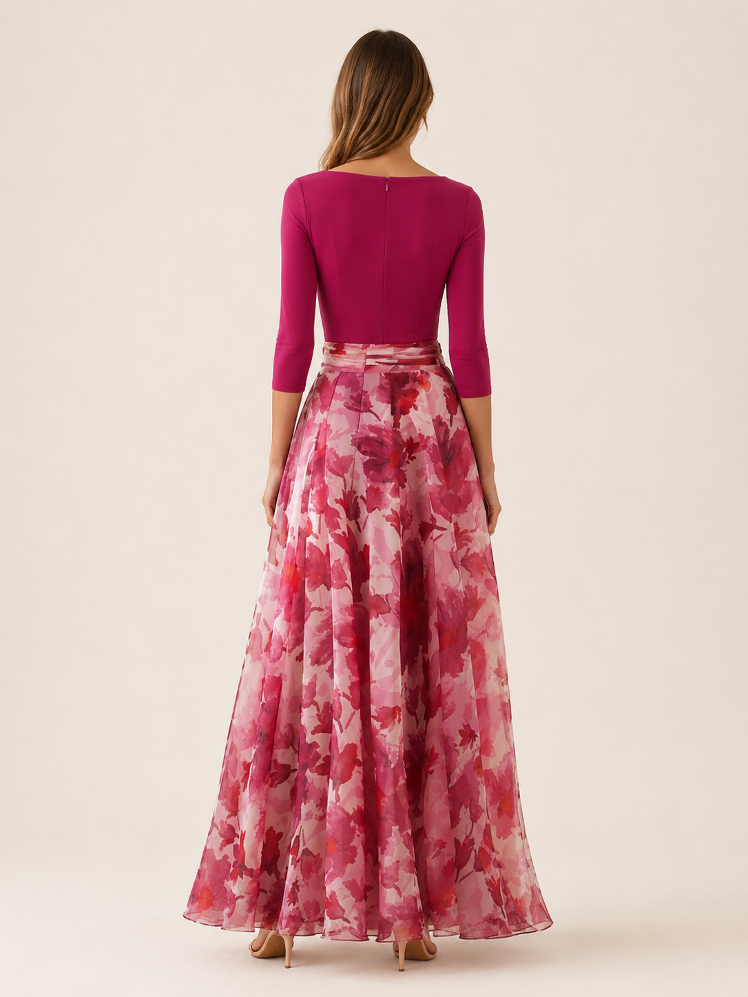 Garnet | Chiffon Maxi Dress with V Neck Spring
