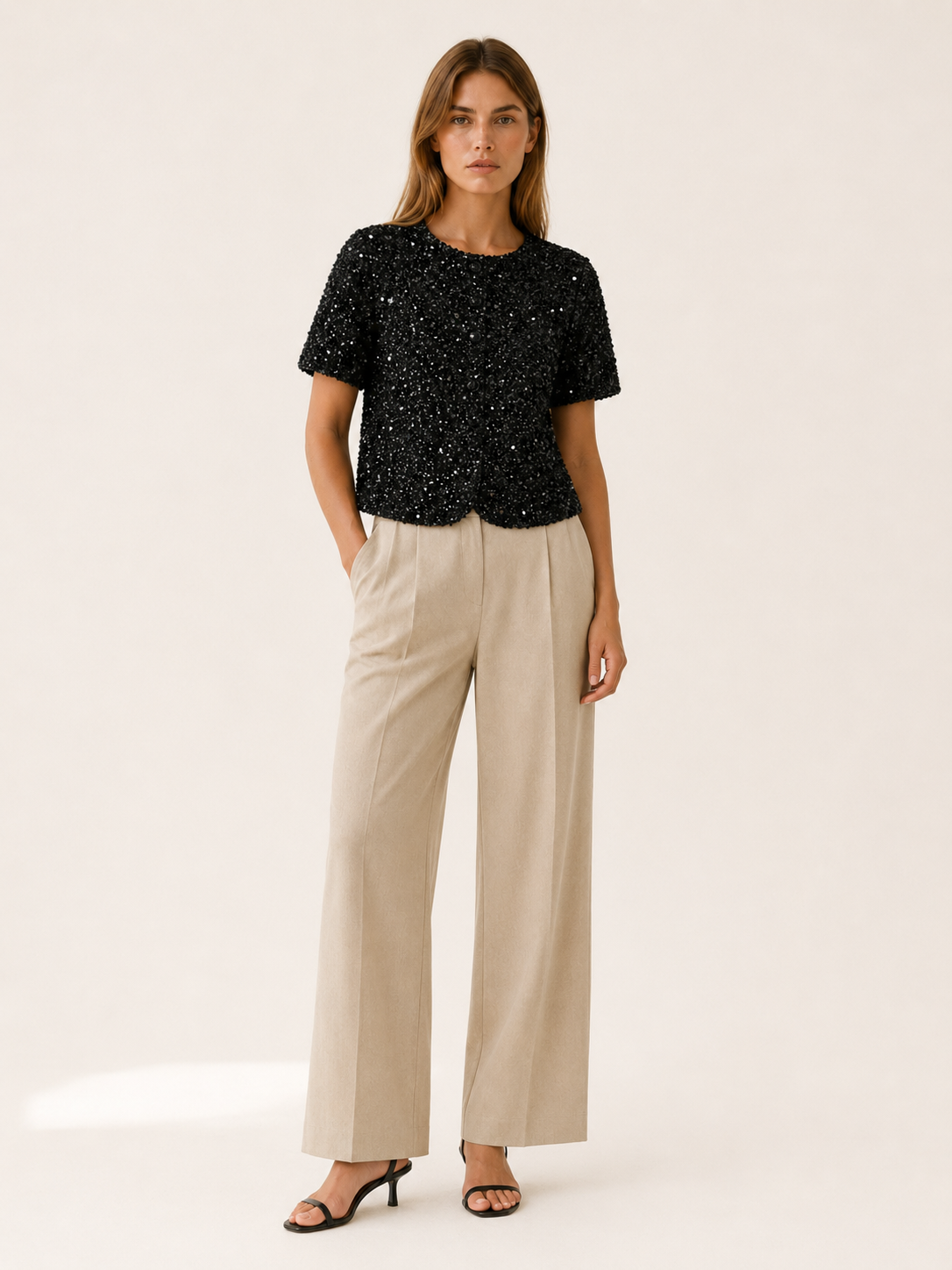 Greer | Women's Sequin Puff Sleeve Party Top
