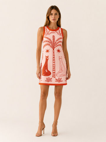 Hadassa | Printed Mini Dress with Sleeveless A-Line Shape