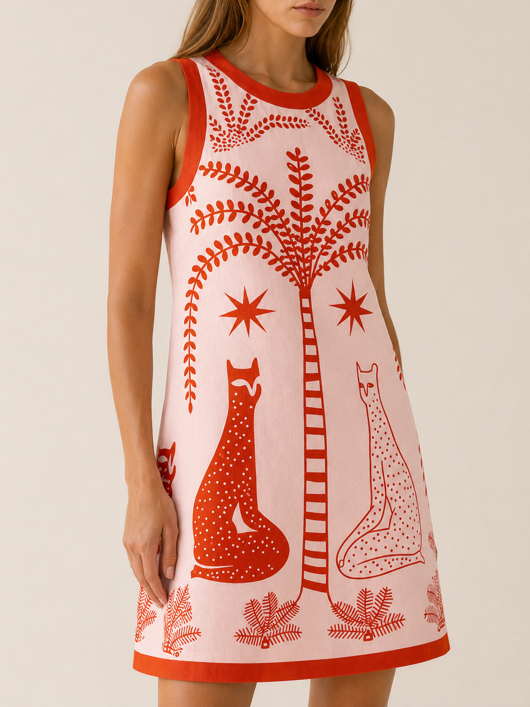 Hadassa | Printed Mini Dress with Sleeveless A-Line Shape