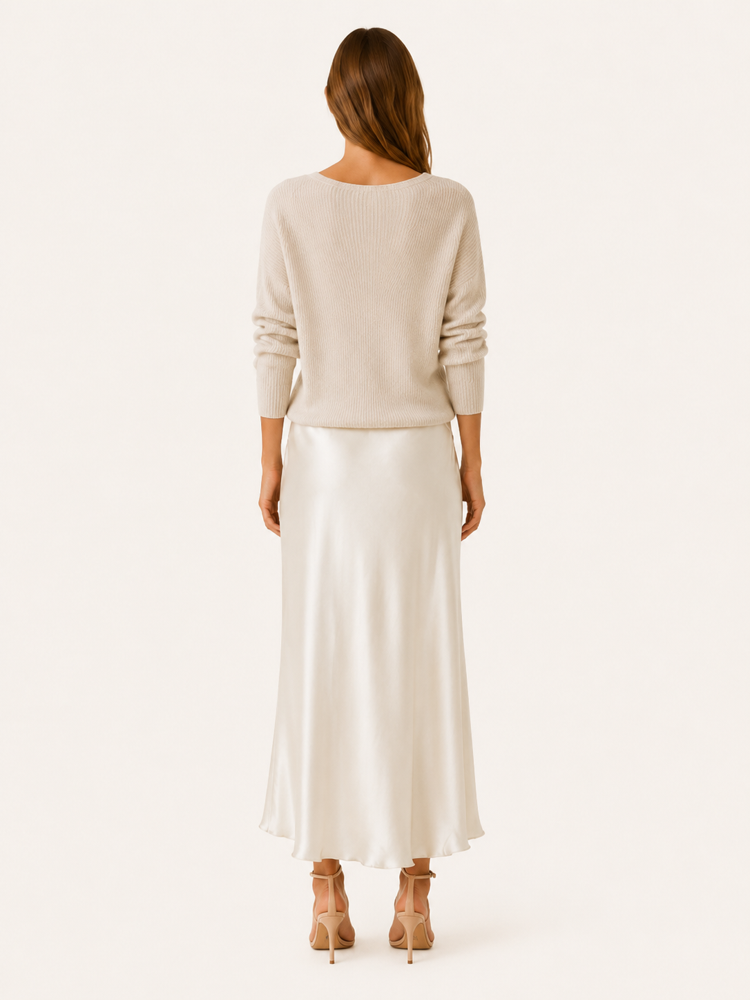 Harlow | Sweater Dress Set with V Neck Knit Layer Midi