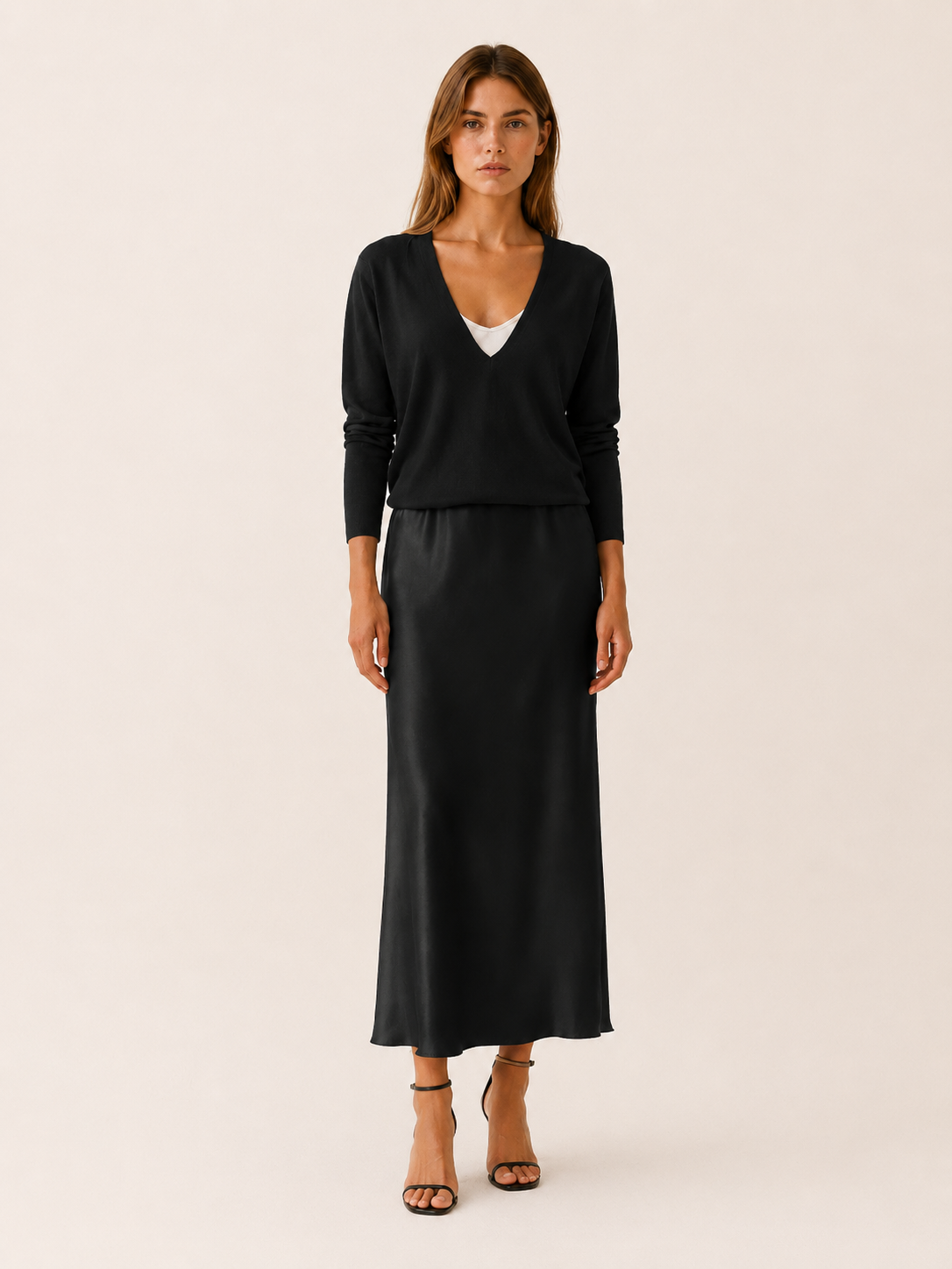 Harlow | Women's V Neck Knit Dress Set