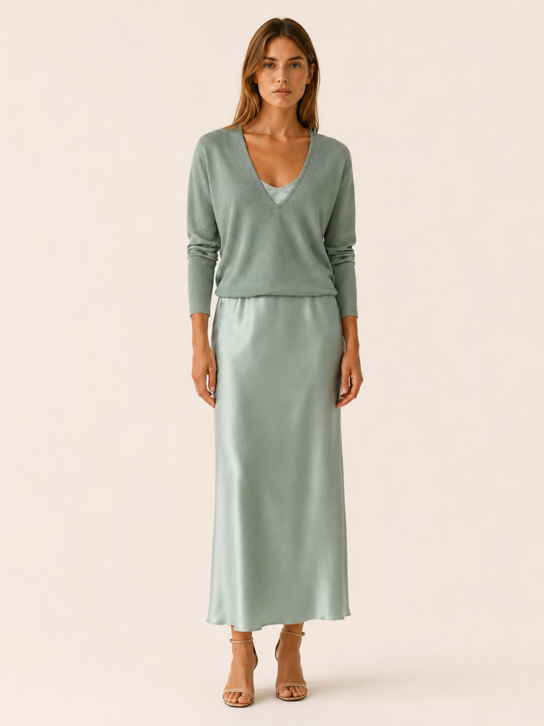 Harlow | Women's V Neck Knit Dress Set