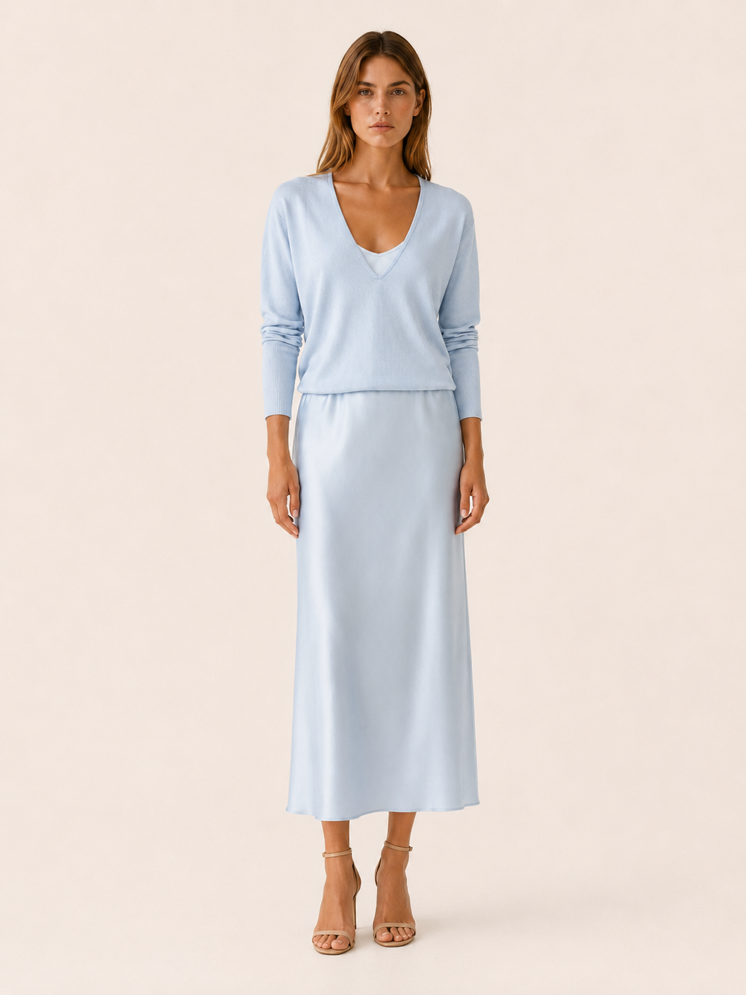 Harlow | Women's V Neck Knit Dress Set