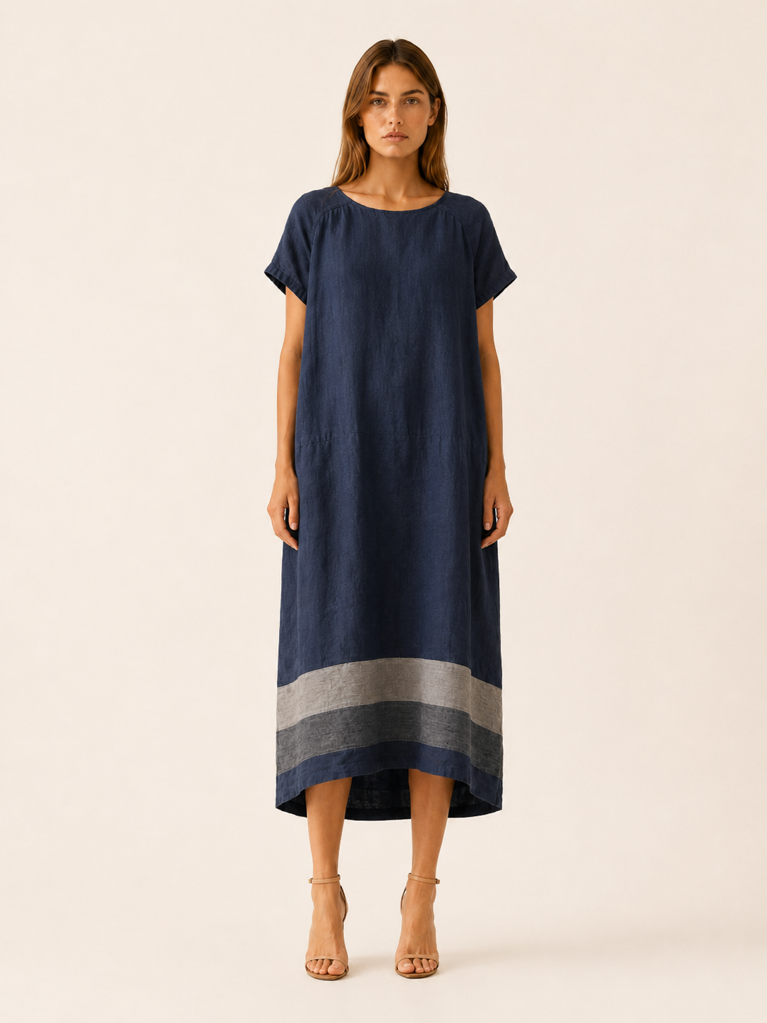 Harriet | Summer Oversized Linen Maxi Dress with Slash Neck Casual