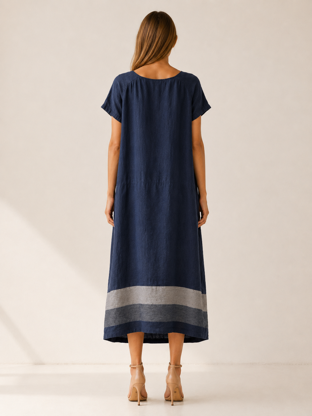 Harriet | Summer Oversized Linen Maxi Dress with Slash Neck Casual