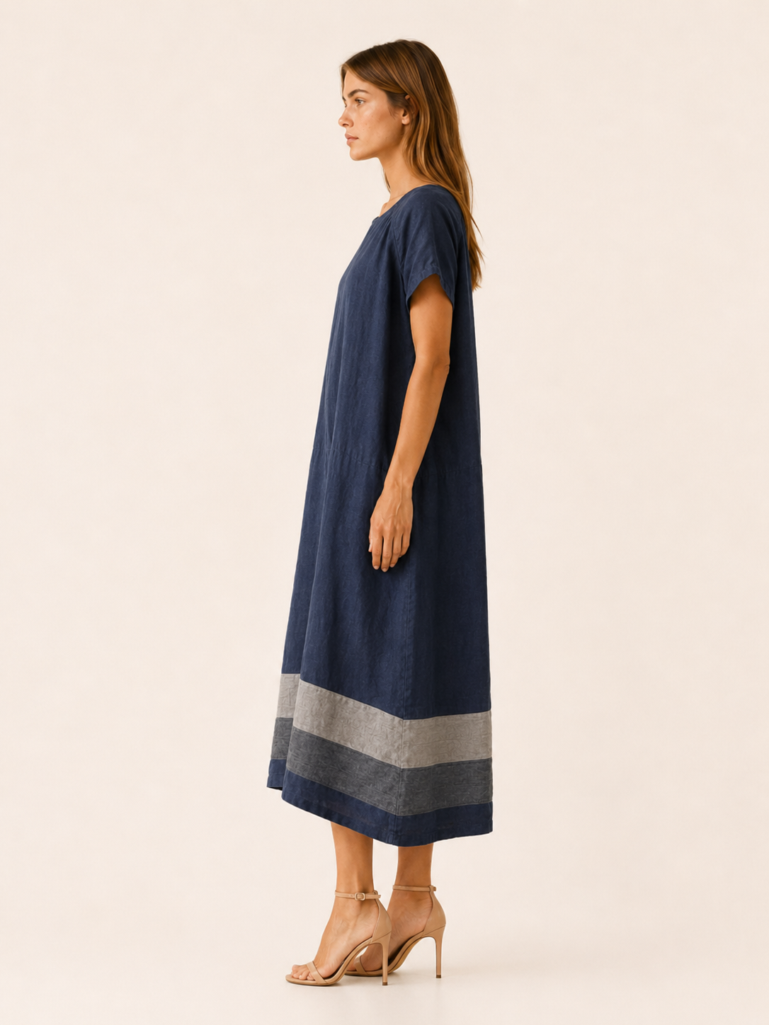 Harriet | Summer Oversized Linen Maxi Dress with Slash Neck Casual