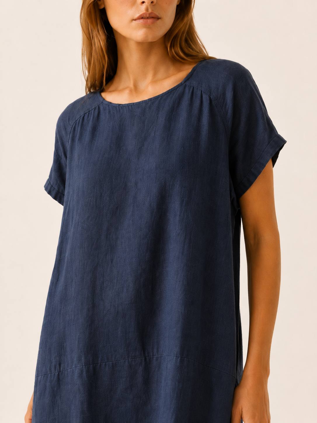 Harriet | Summer Oversized Linen Maxi Dress with Slash Neck Casual