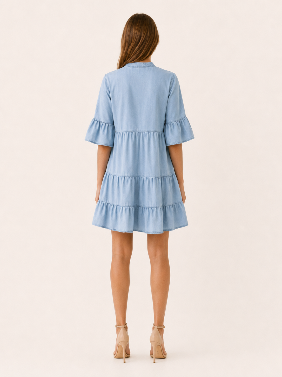 Haven | Mini Dress with Tiered Ruffle Button-Down Detail
