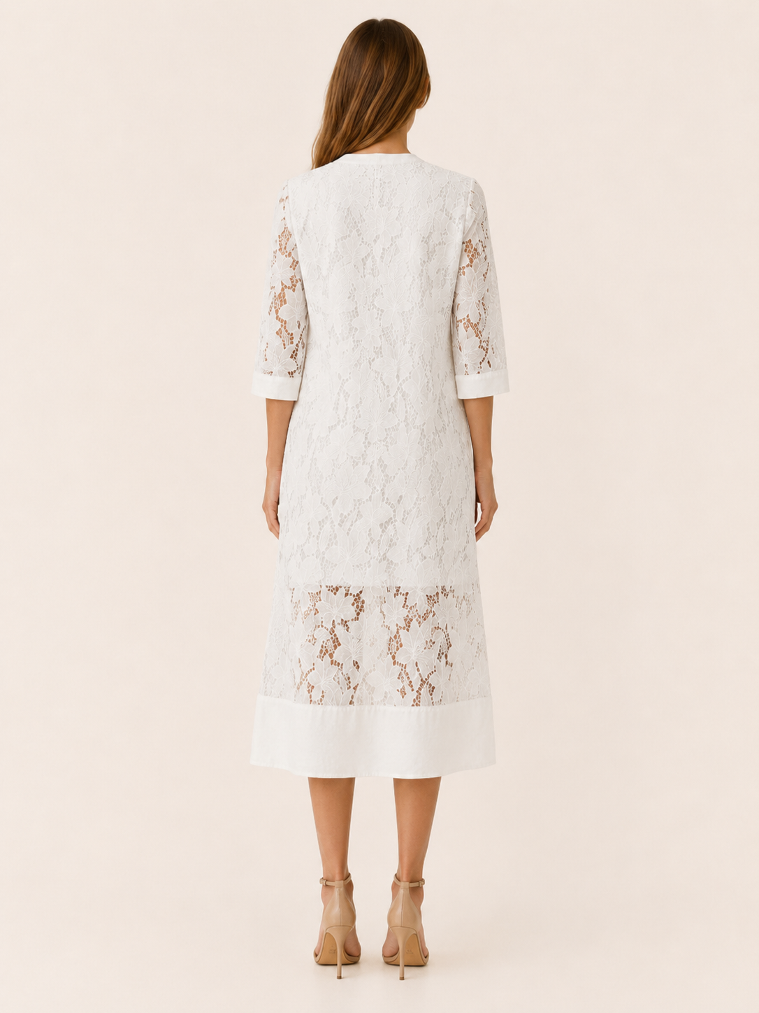 Holland | Embroidered Midi Dress with Detail Relaxed Fit
