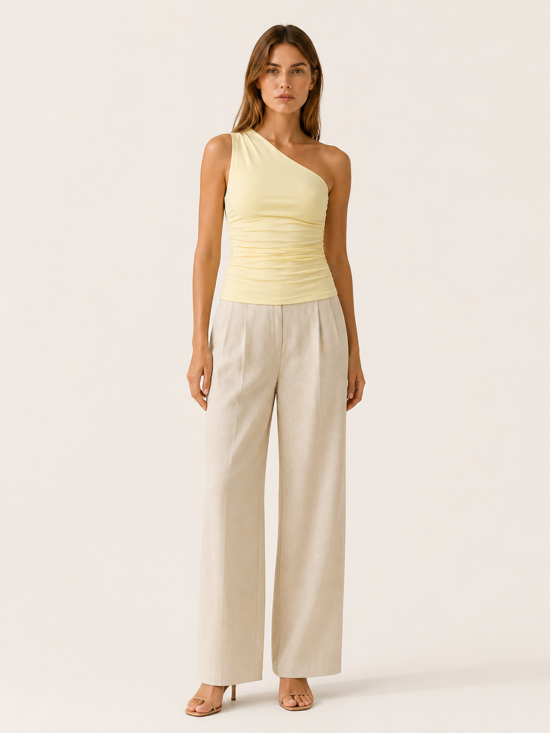 Ilyra | Women's One Shoulder Ruched Going Out Top