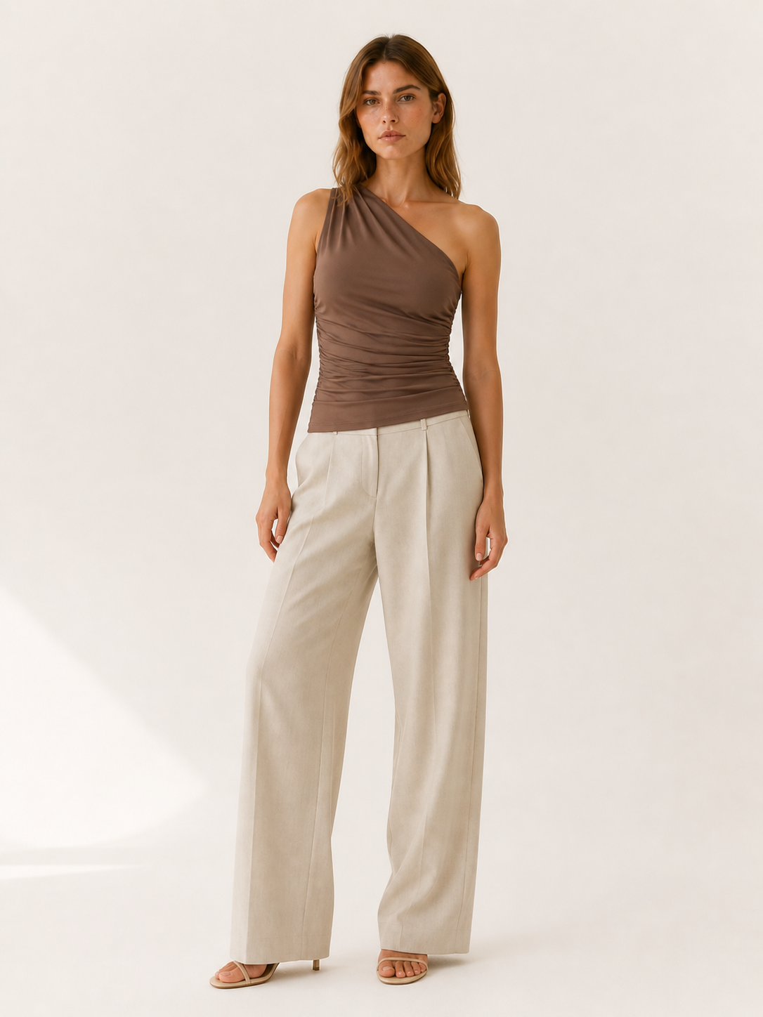 Ilyra | Women's One Shoulder Ruched Going Out Top