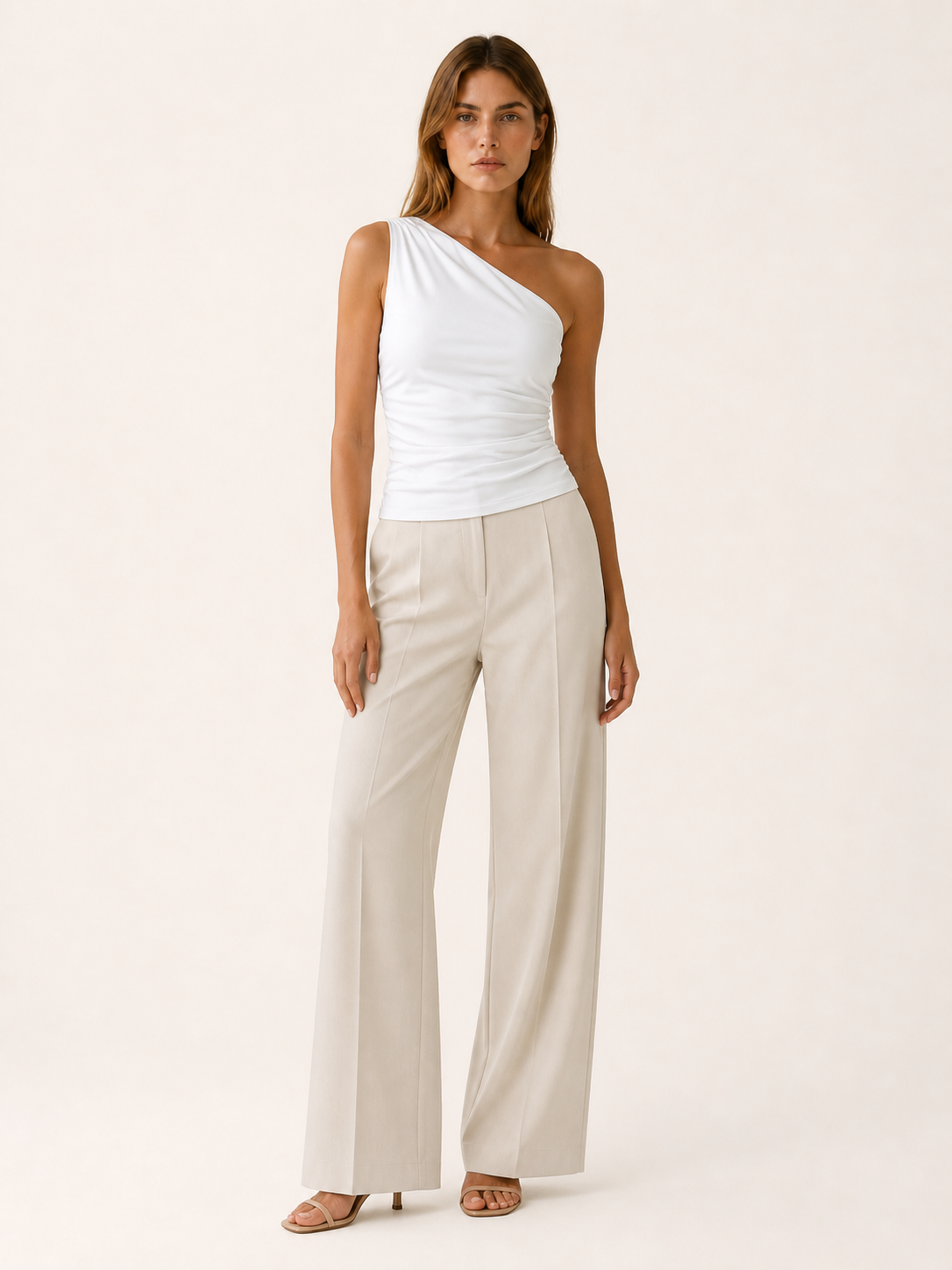 Ilyra | Women's One Shoulder Ruched Going Out Top