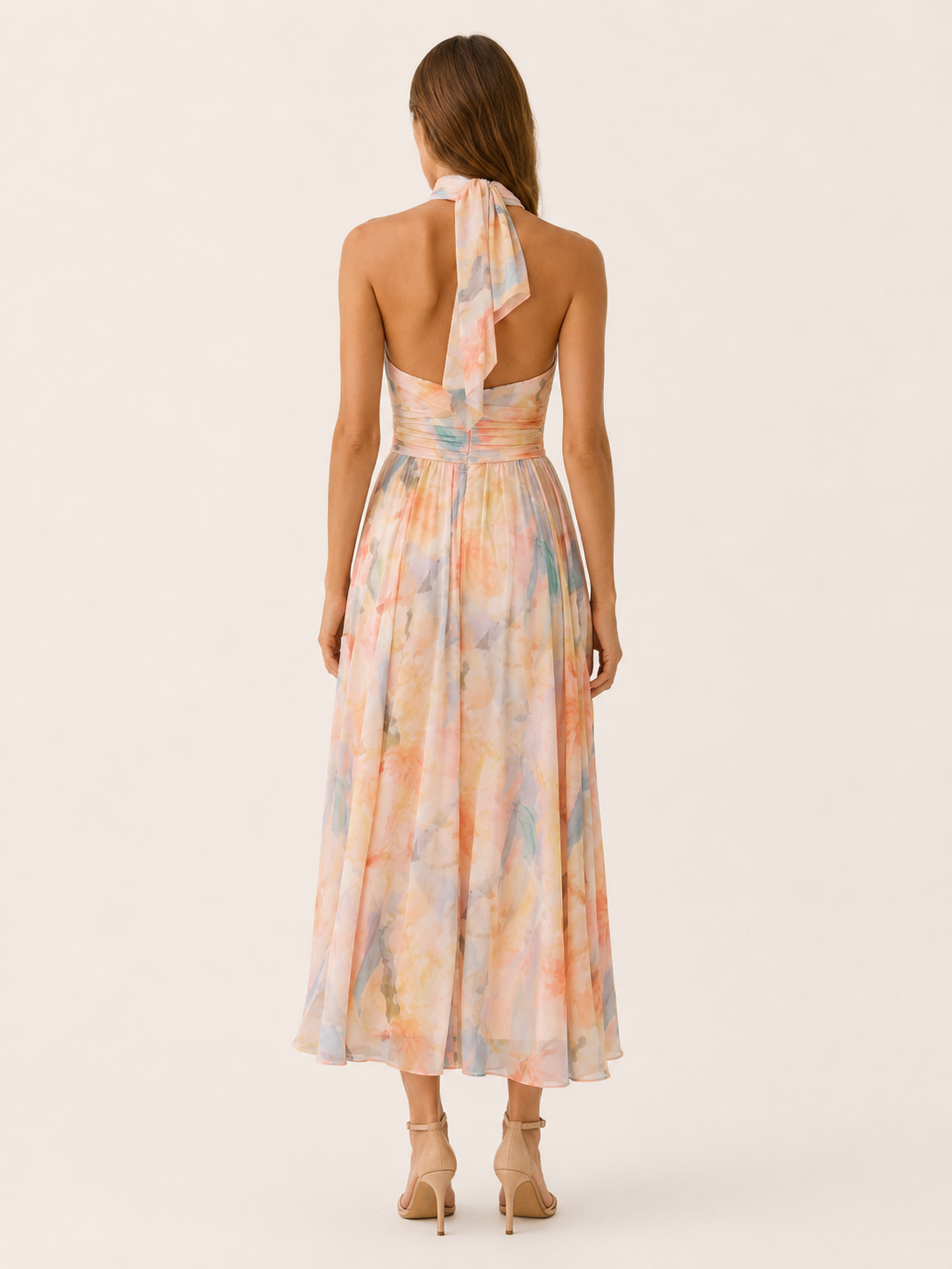 Imogen | Halter Neck Maxi Dress with Open Back