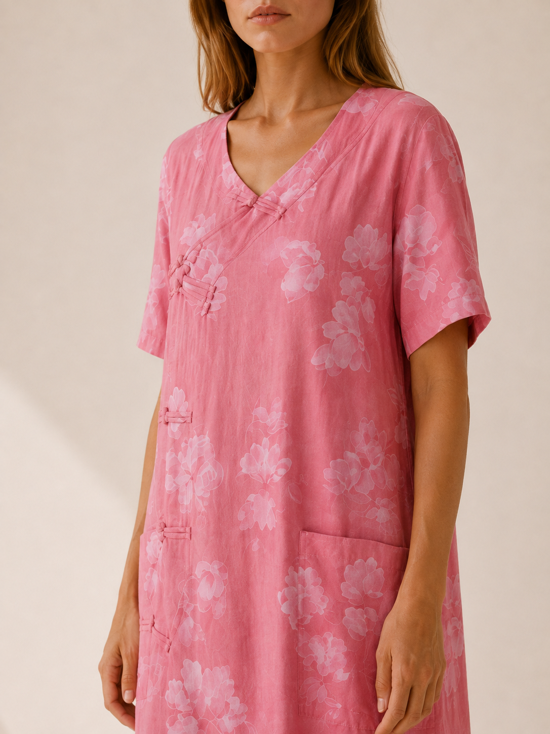 Isla | Women's Printed Button Front Linen Blend Top