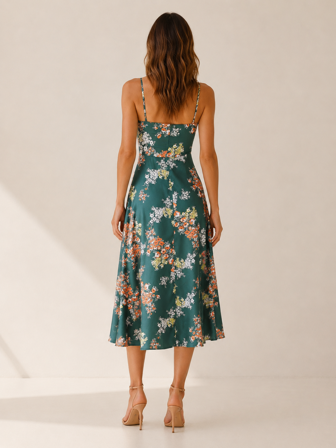 Jacinta | Flowy Midi Dress with Front Tie Detail