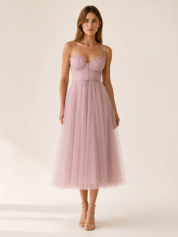 Jolene | Occasion Wear Midi Dress with Sweetheart Neck