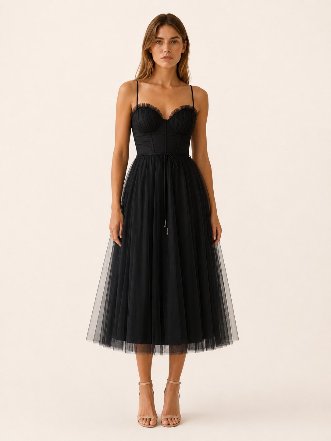 Jolene | Occasion Wear Midi Dress with Sweetheart Neck