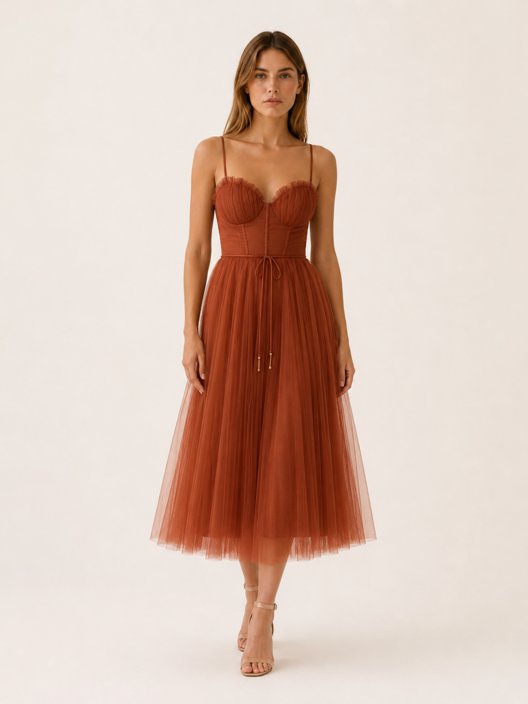 Jolene | Occasion Wear Midi Dress with Sweetheart Neck