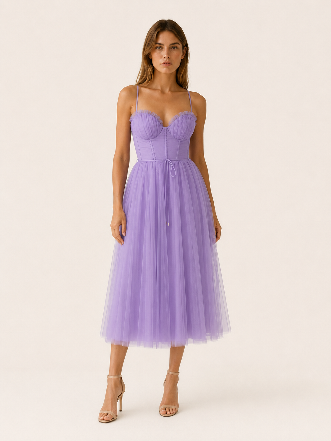 Jolene | Occasion Wear Midi Dress with Sweetheart Neck