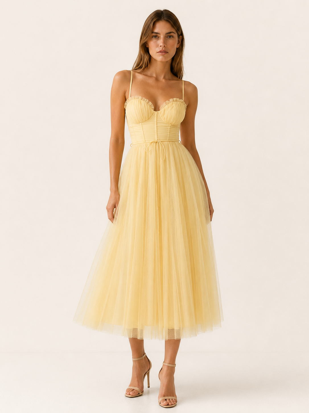 Jolene | Occasion Wear Midi Dress with Sweetheart Neck