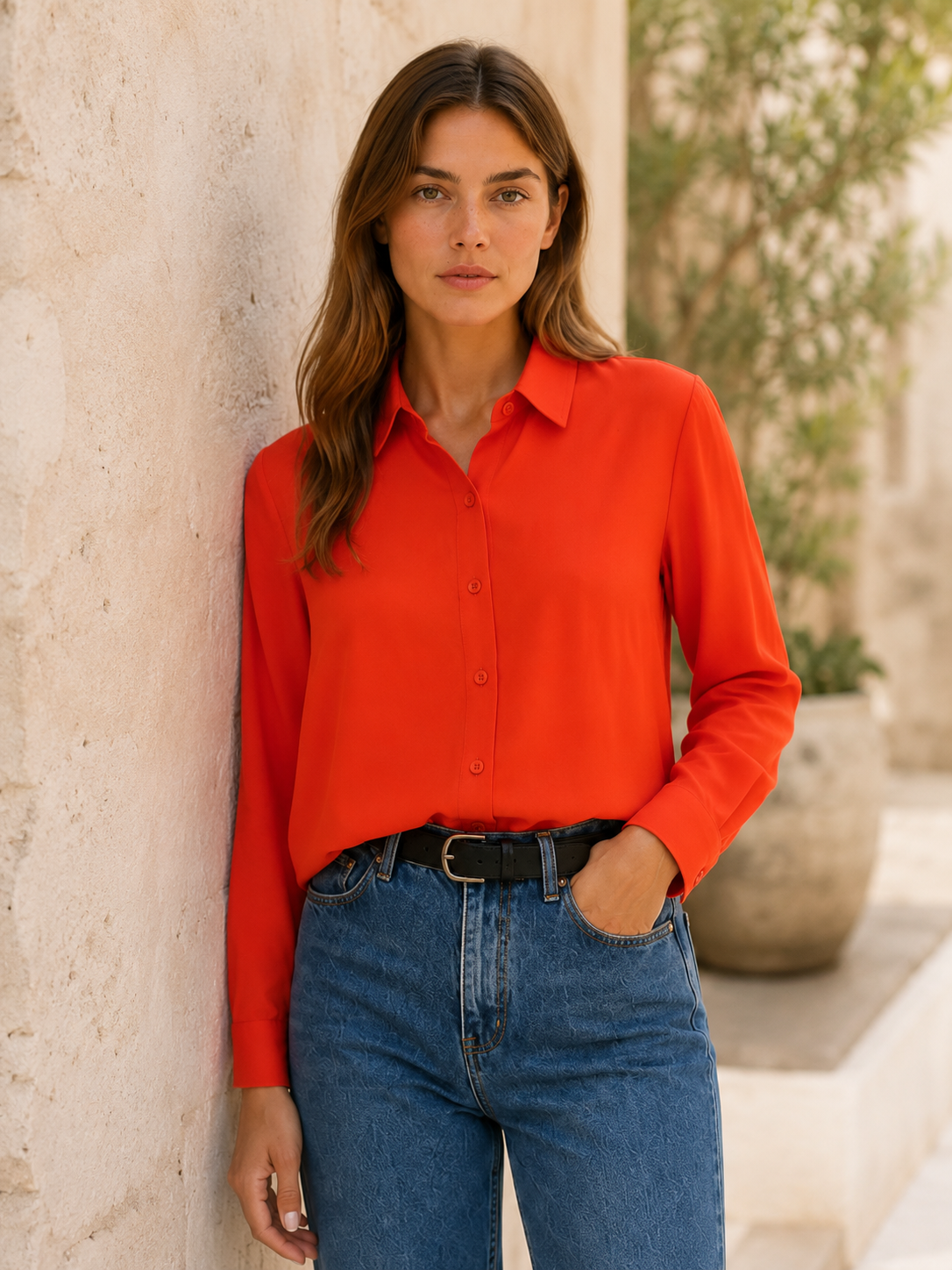 Kaelin | Women's Collared Button Front Blouse