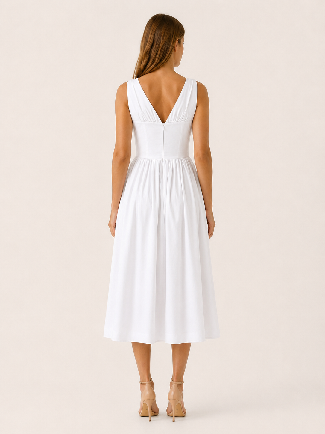 Kailani | Plunge Midi Dress with Full Skirt