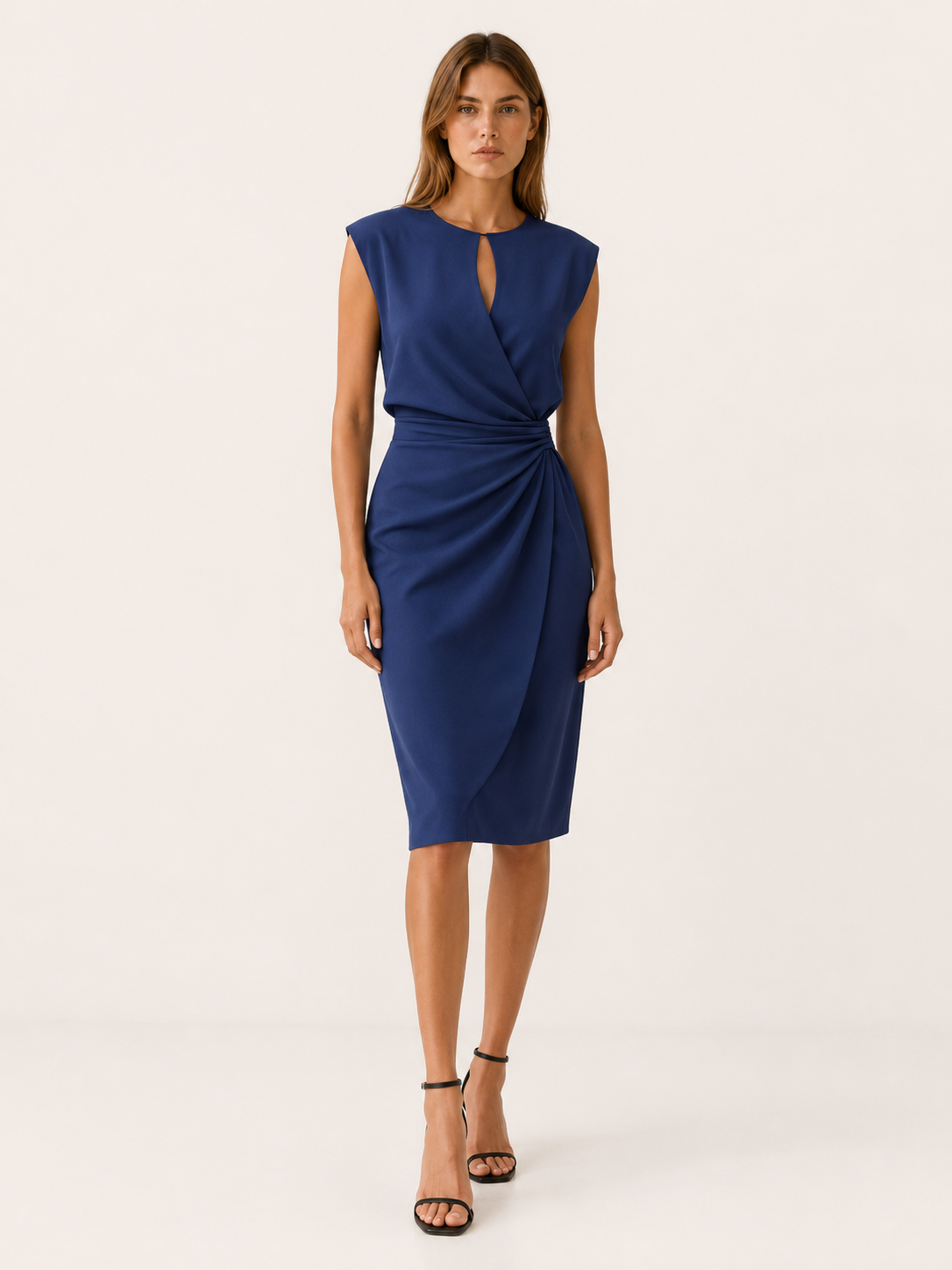 Kavelle | Midi Dress with Tailored Fit and Blazer Neckline