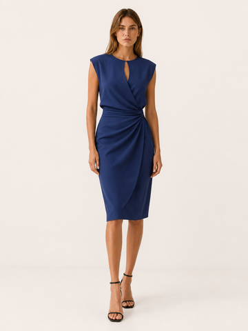 Kavelle | Midi Dress with Tailored Fit and Blazer Neckline