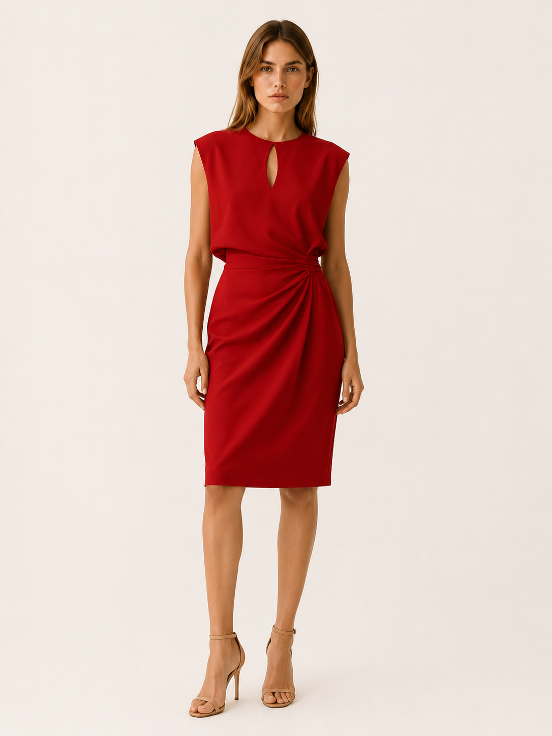 Kavelle | Midi Dress with Tailored Fit and Blazer Neckline