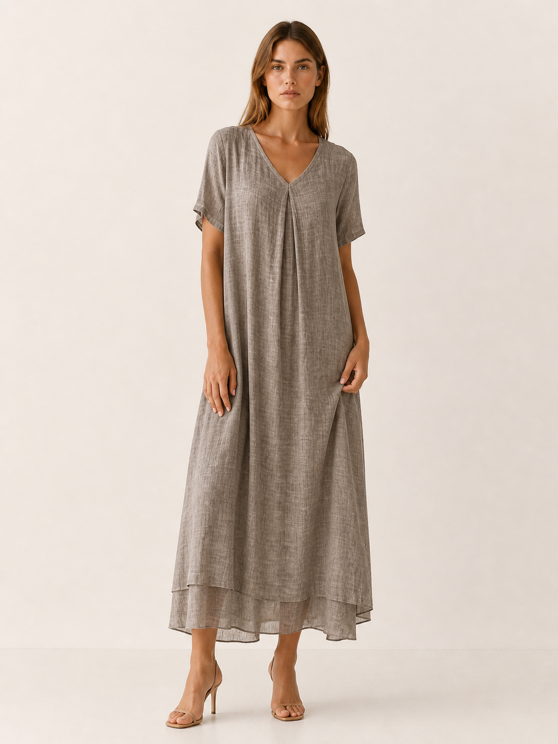 Kerensa | Loose Maxi Dress with V-Neckline