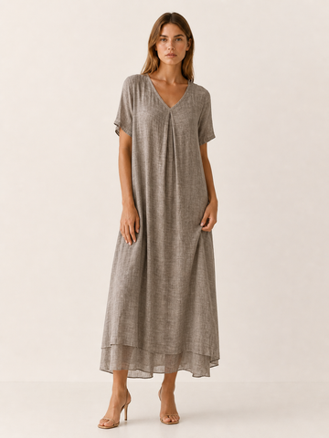 Kerensa | Loose Maxi Dress with V-Neckline