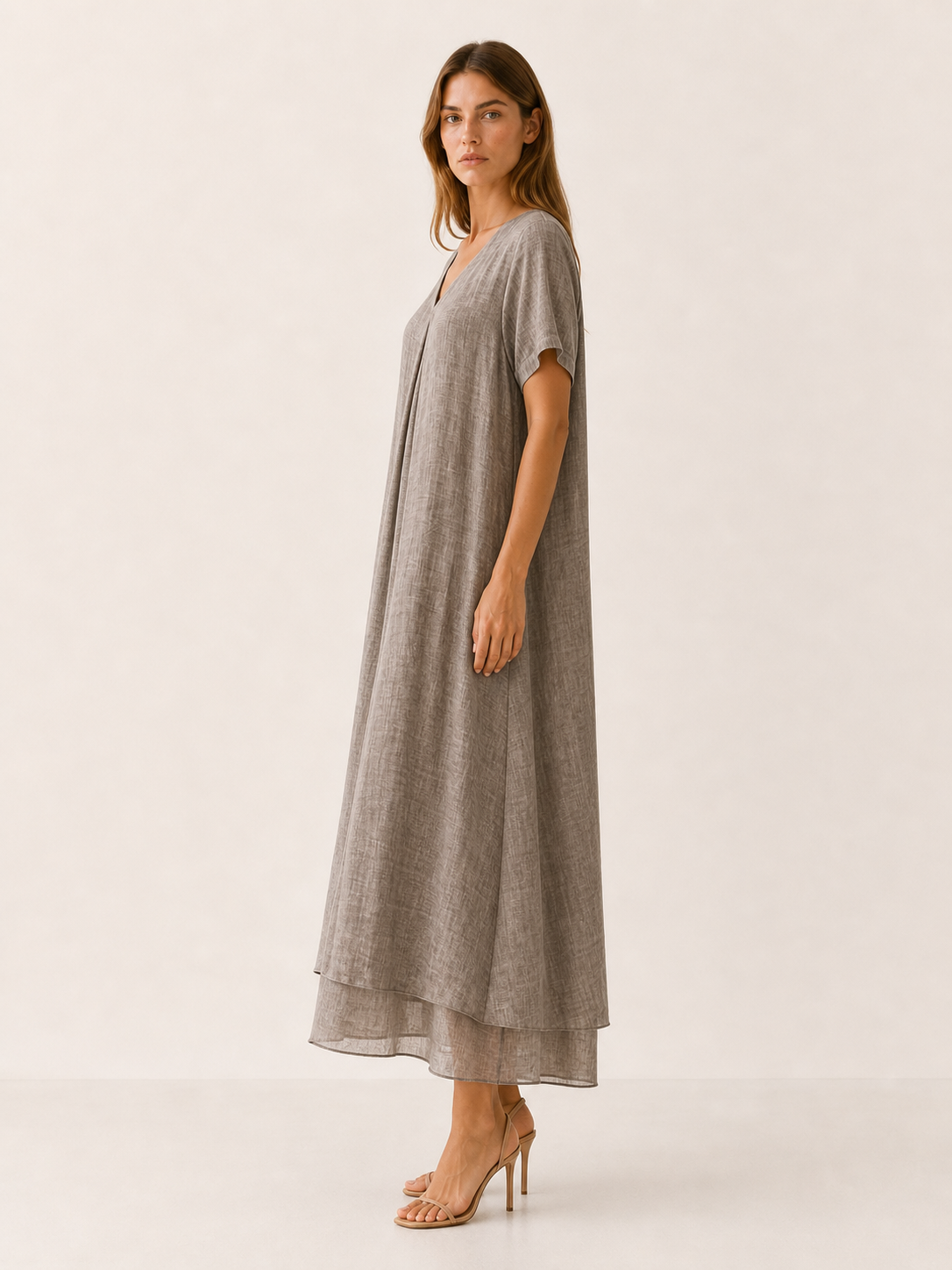 Kerensa | Loose Maxi Dress with V-Neckline