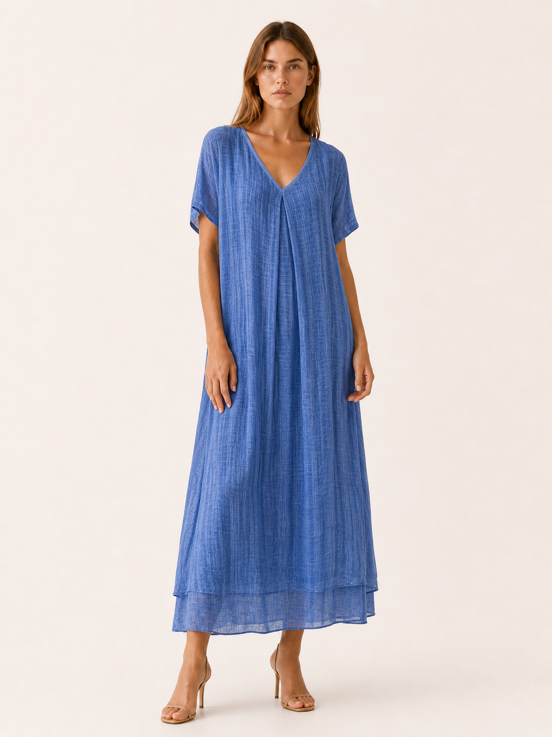 Kerensa | Loose Maxi Dress with V-Neckline