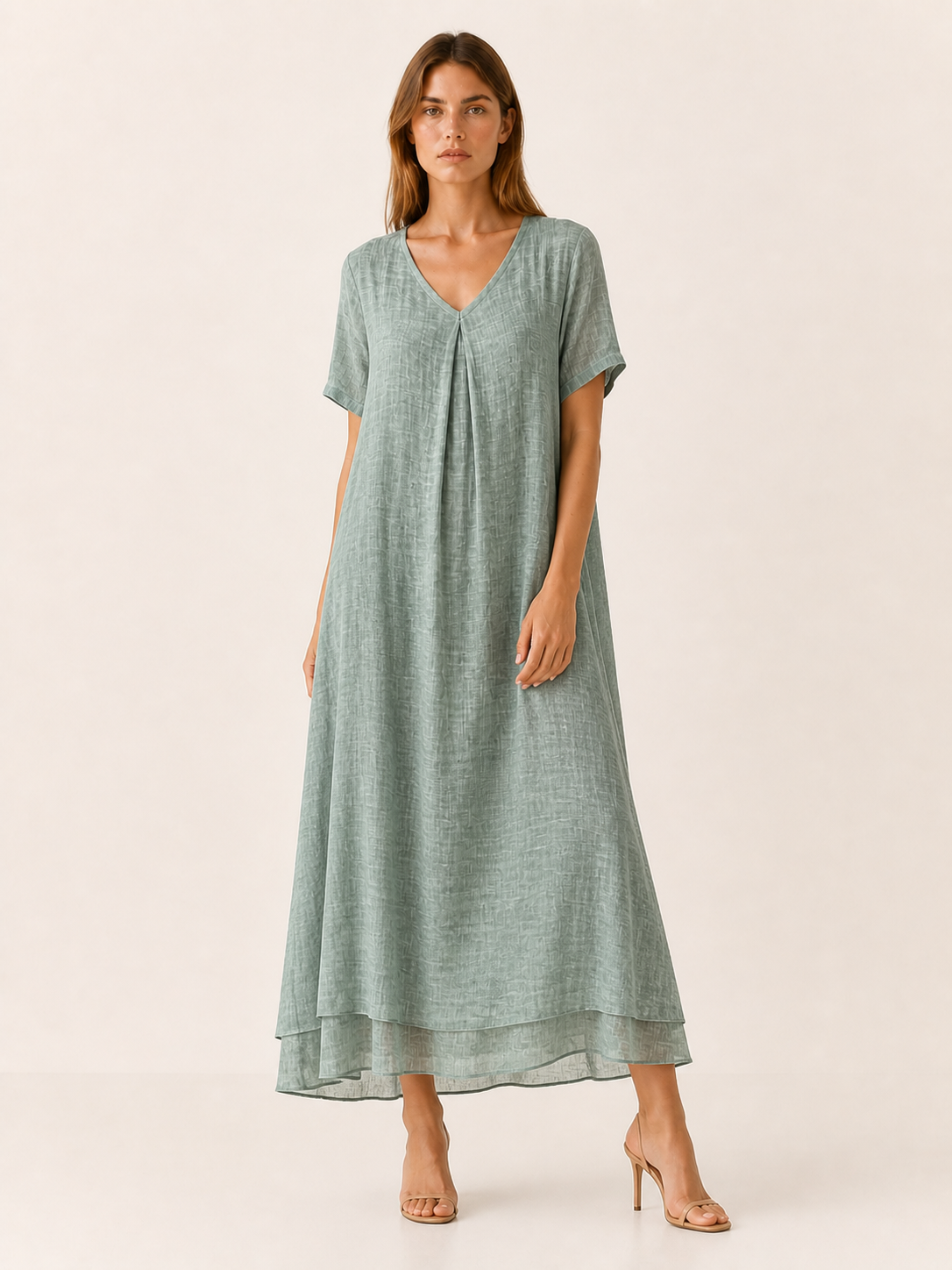 Kerensa | Loose Maxi Dress with V-Neckline