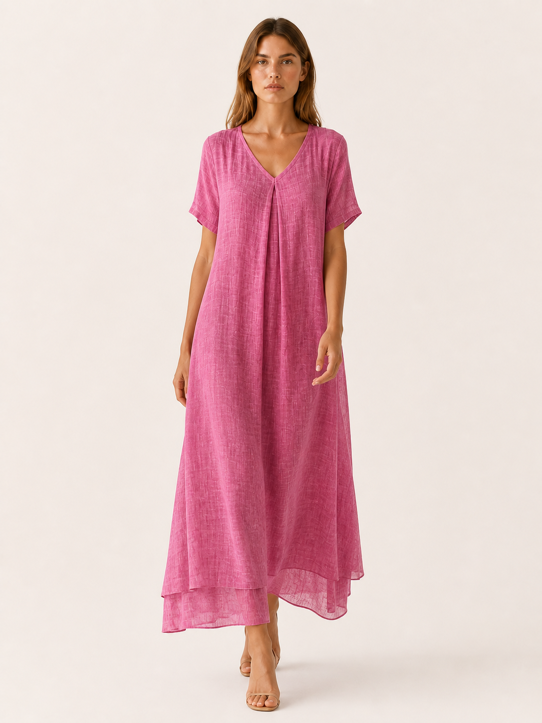 Kerensa | Loose Maxi Dress with V-Neckline