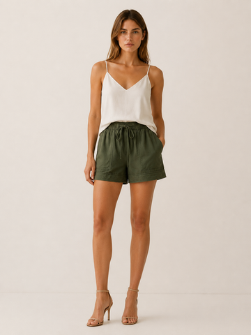Kiana | Women's Relaxed Elastic Waist Drawstring Shorts