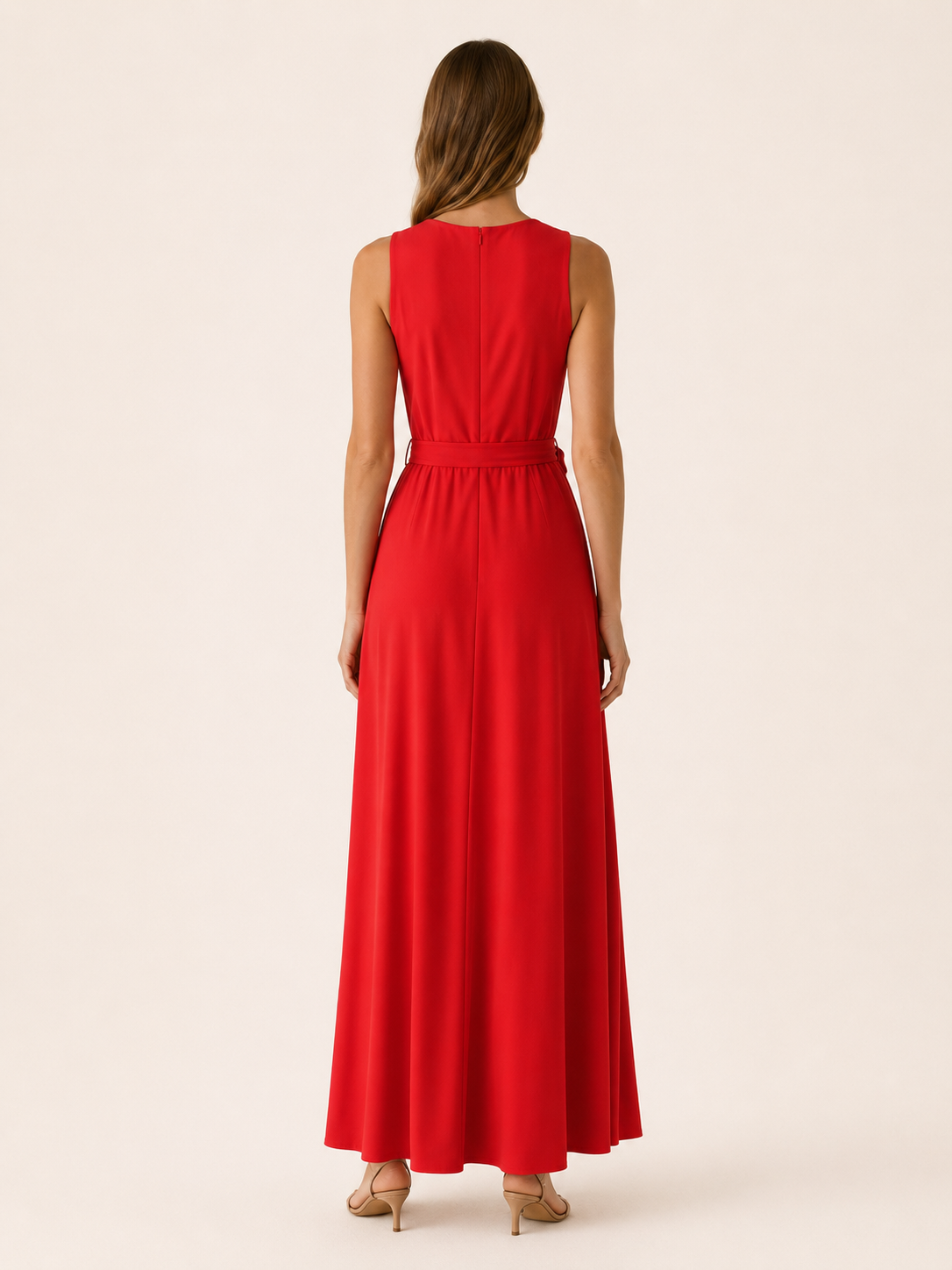 Korin | Maxi Dress with V Neck and Tie Waist