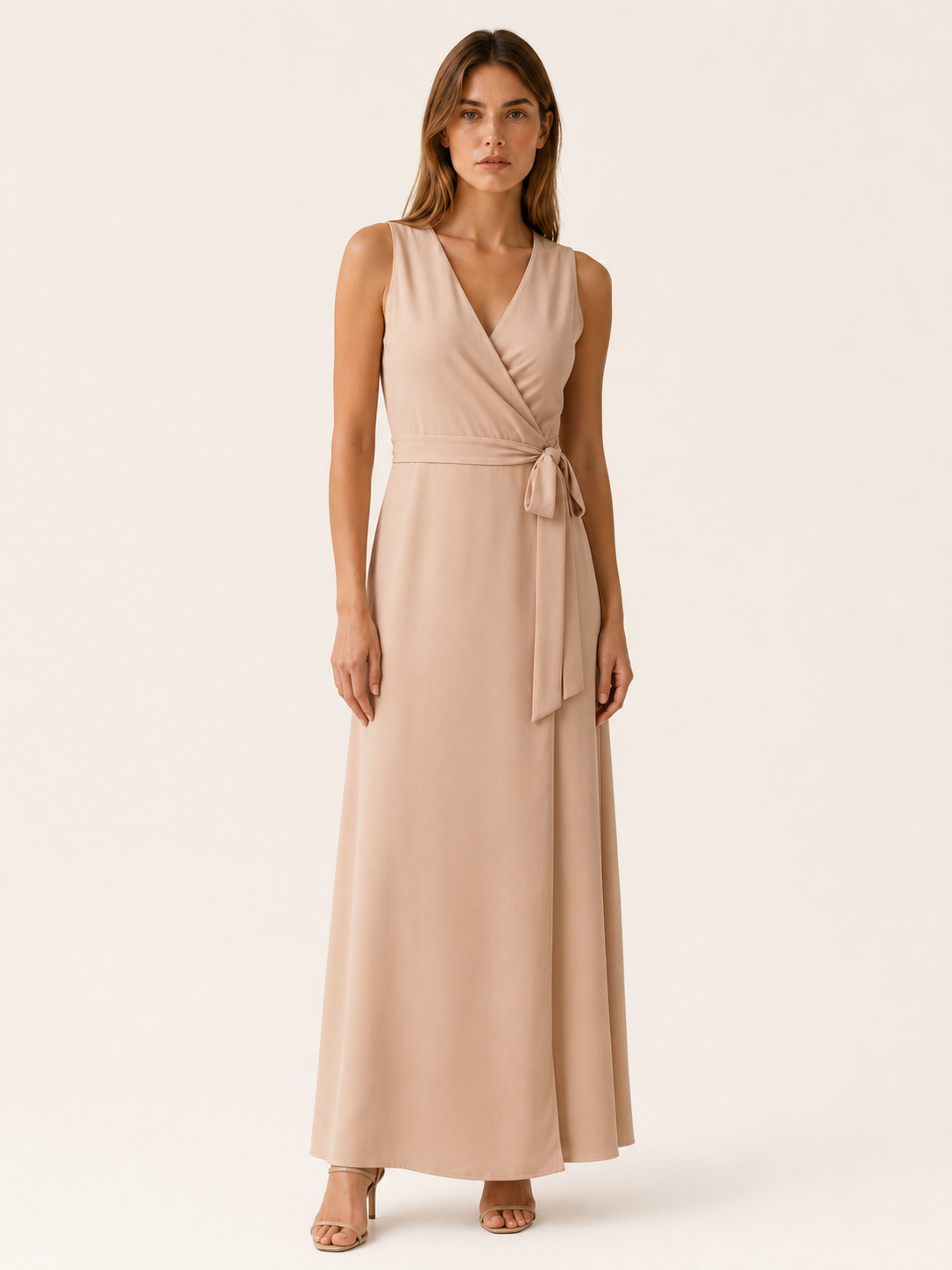Korin | Maxi Dress with V Neck and Tie Waist