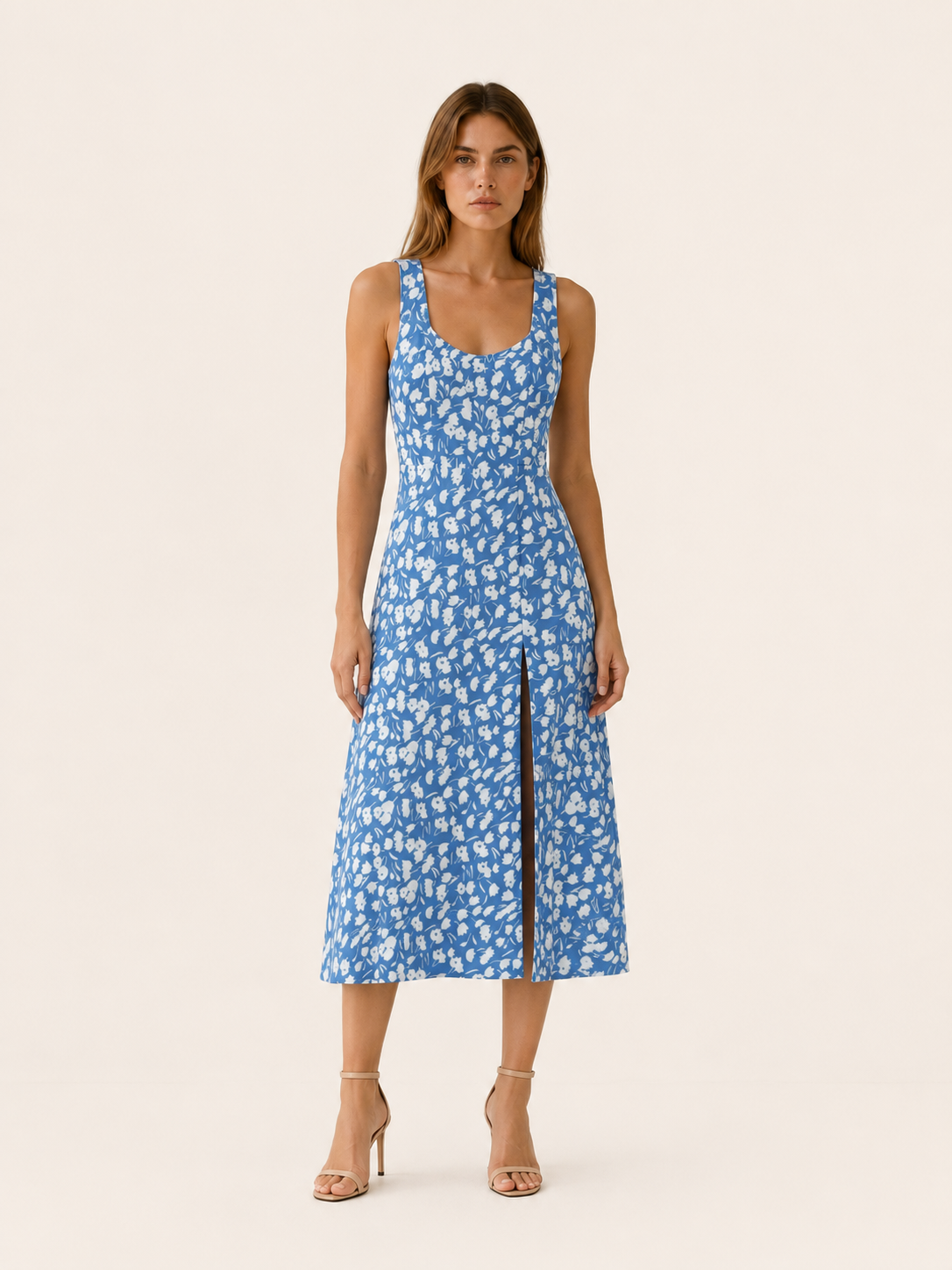 Lana | Button Down Midi Dress with Flowy Fit