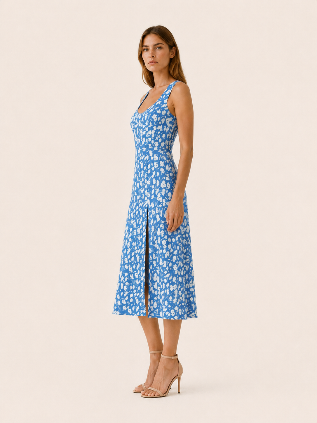 Lana | Button Down Midi Dress with Flowy Fit