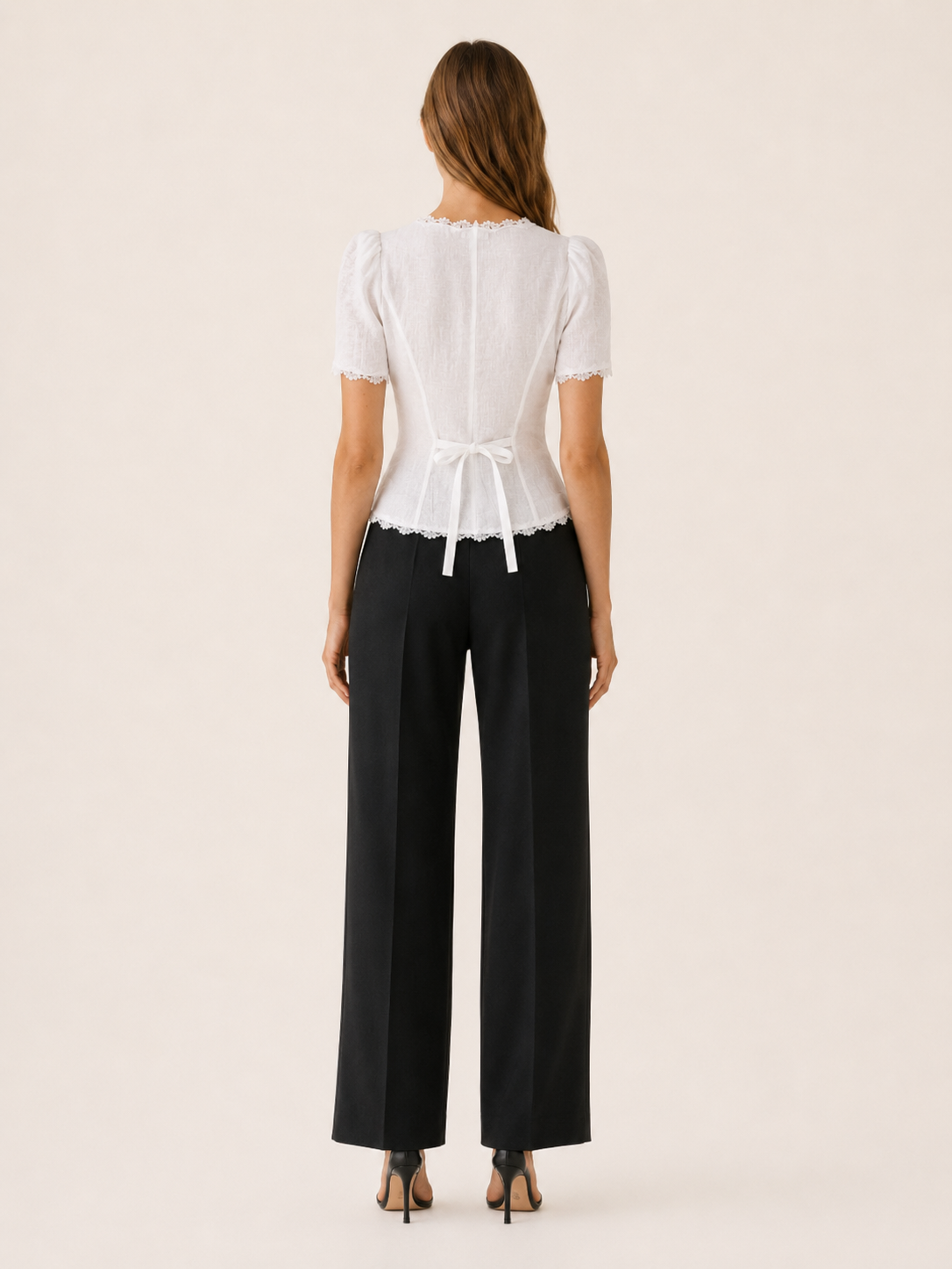 Lara | Women's Square Neck Tie Back Blouse