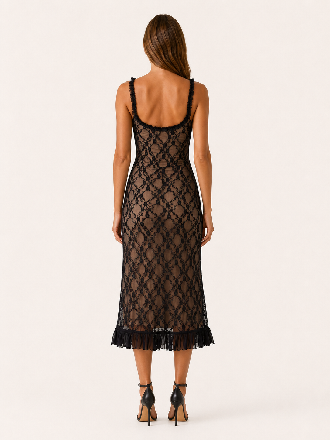 Lena | Midi Dress with Ruffle Hem