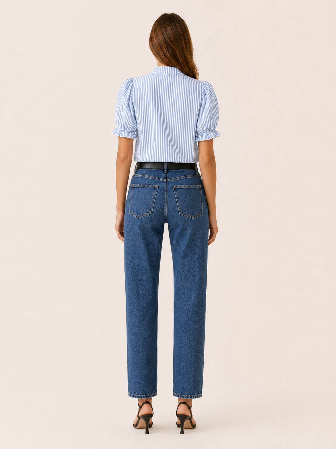 Lilwen | Women's Striped Puff Sleeve Summer Blouse