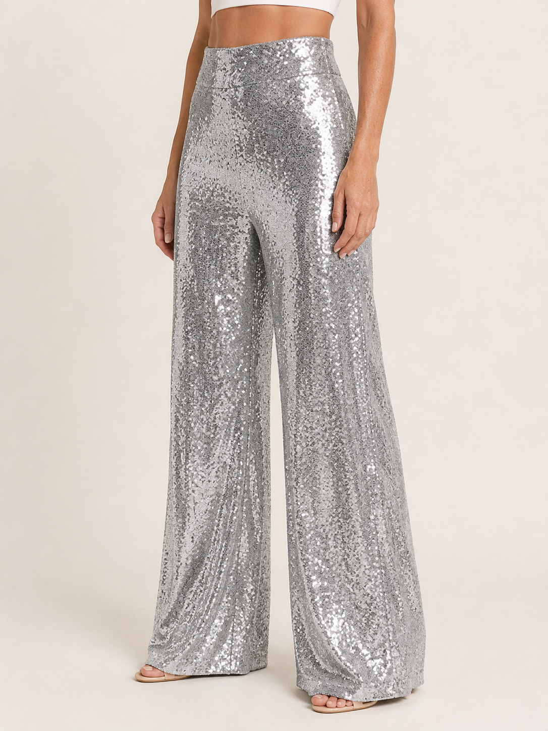 Lineah | Women's High Waisted Sequin Wide Leg Pants